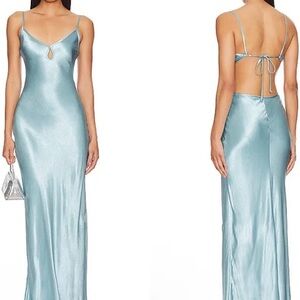 Elegant Blue Satin Dress